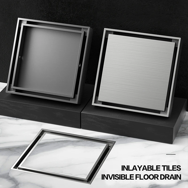 Bathroom anti-clogging filter 100mm stainless steel/brass black lineal washing floor drain