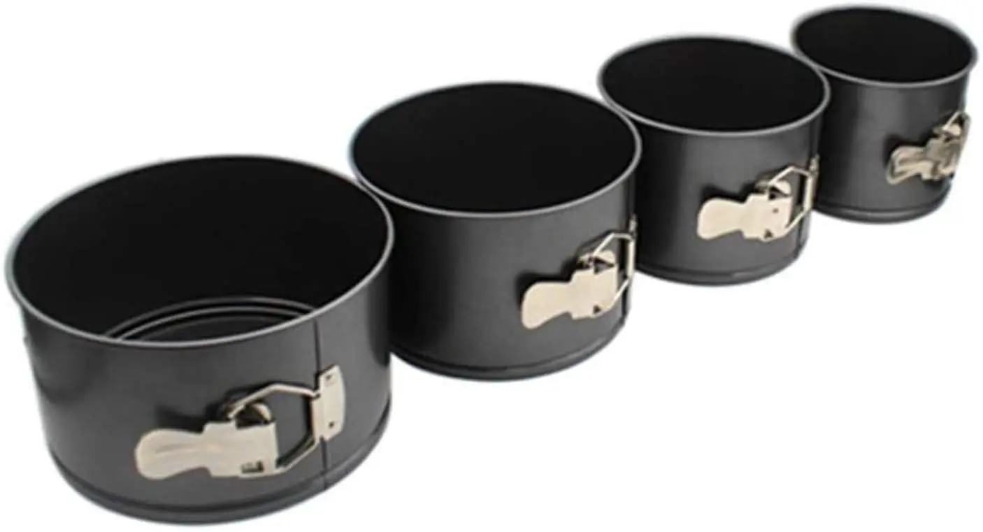 Nonstick Leakproof Springform Pan with Removable Bottom Small Tall Round Cheesecake Pan Set (12cm/14cm/16cm/18cm10.5cm)