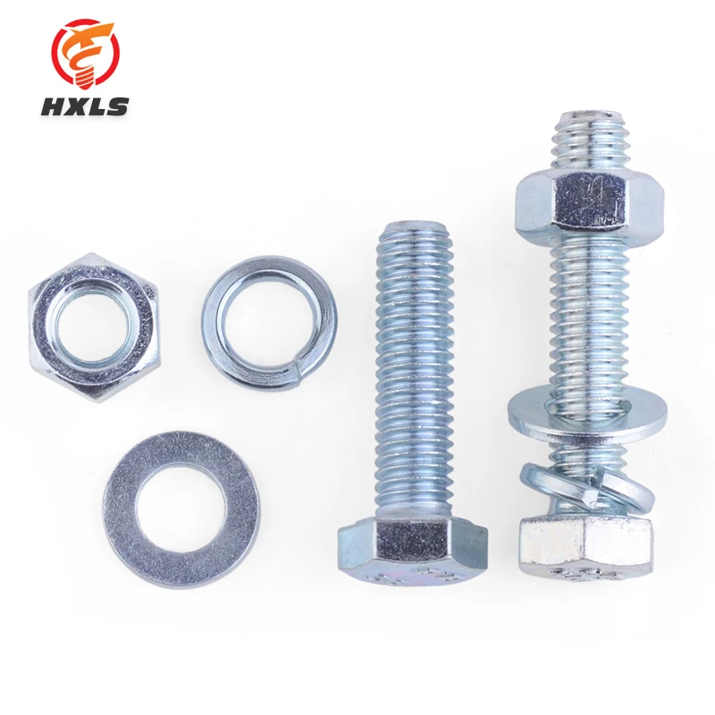 wholesale High Quality DIN933 DIN931 M6-m36 M10 8.8 Grade galvanized Hex Head Bolts And Nuts