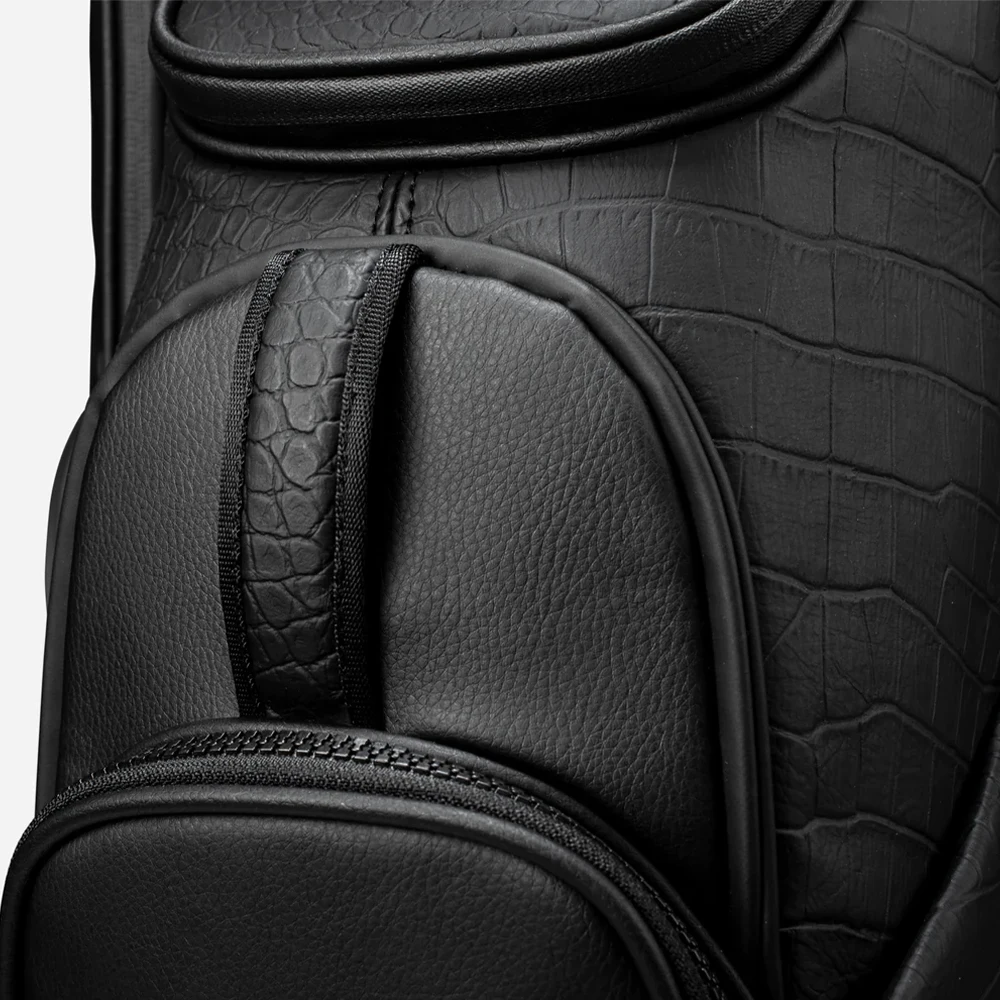PRIMUS GOLF Custom design OEM 14 way black leather golf cart bag for men water-resistant men golf bag