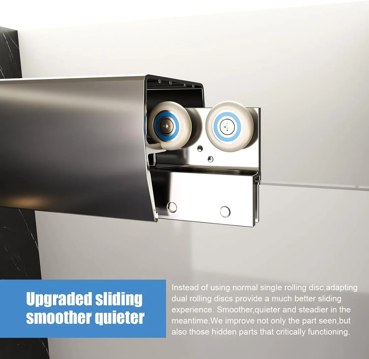 Double Sliding Semi Frameless Tub Shower Door with 1/4 Inch (6mm) Thick SGCC Tampered Glass 60W x 58H Bathtub Shower Door