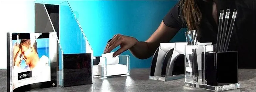 Premium Stylish Well-Polished Edges Office Black Acrylic Desk Organizer Plastic Mail File Holder For Sale