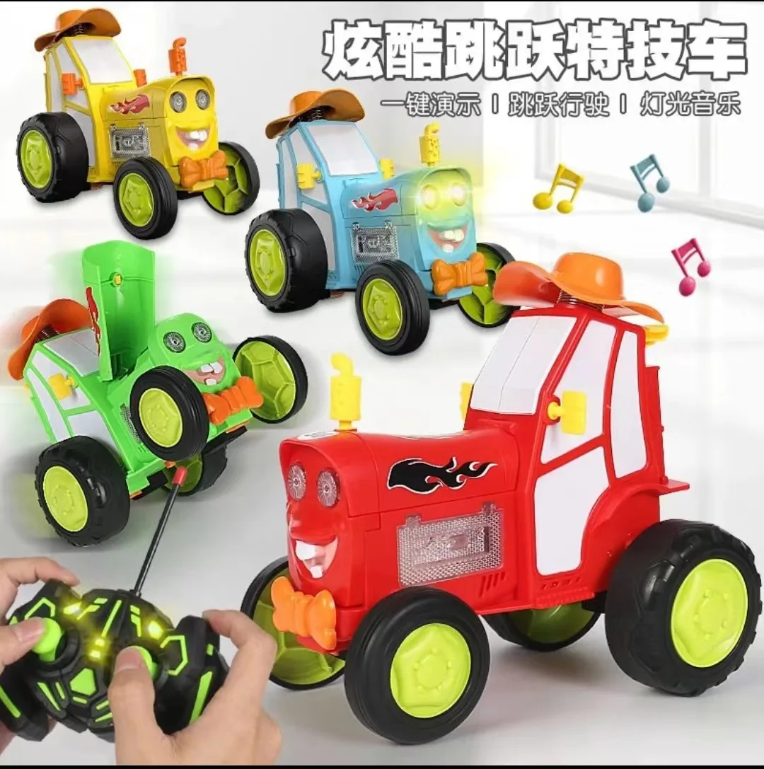 Crazy Jumping Car Toy Remote Control Car With Headlights and Music Fast Stunt RC Car For Kids