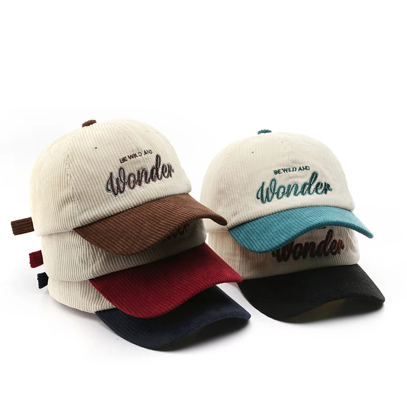 BSCI Wholesale Custom Your Design Embroidery Logo Corduroy Dad Hat,High Quality 6 Panel Baseball Cap