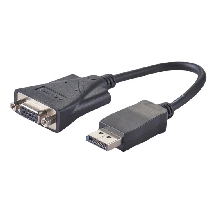 Shydu Manufacturer Active DP Male To VGA Female HD Video Adapter 1080P 60HZ male to female Active DP To VGA convertor Cable