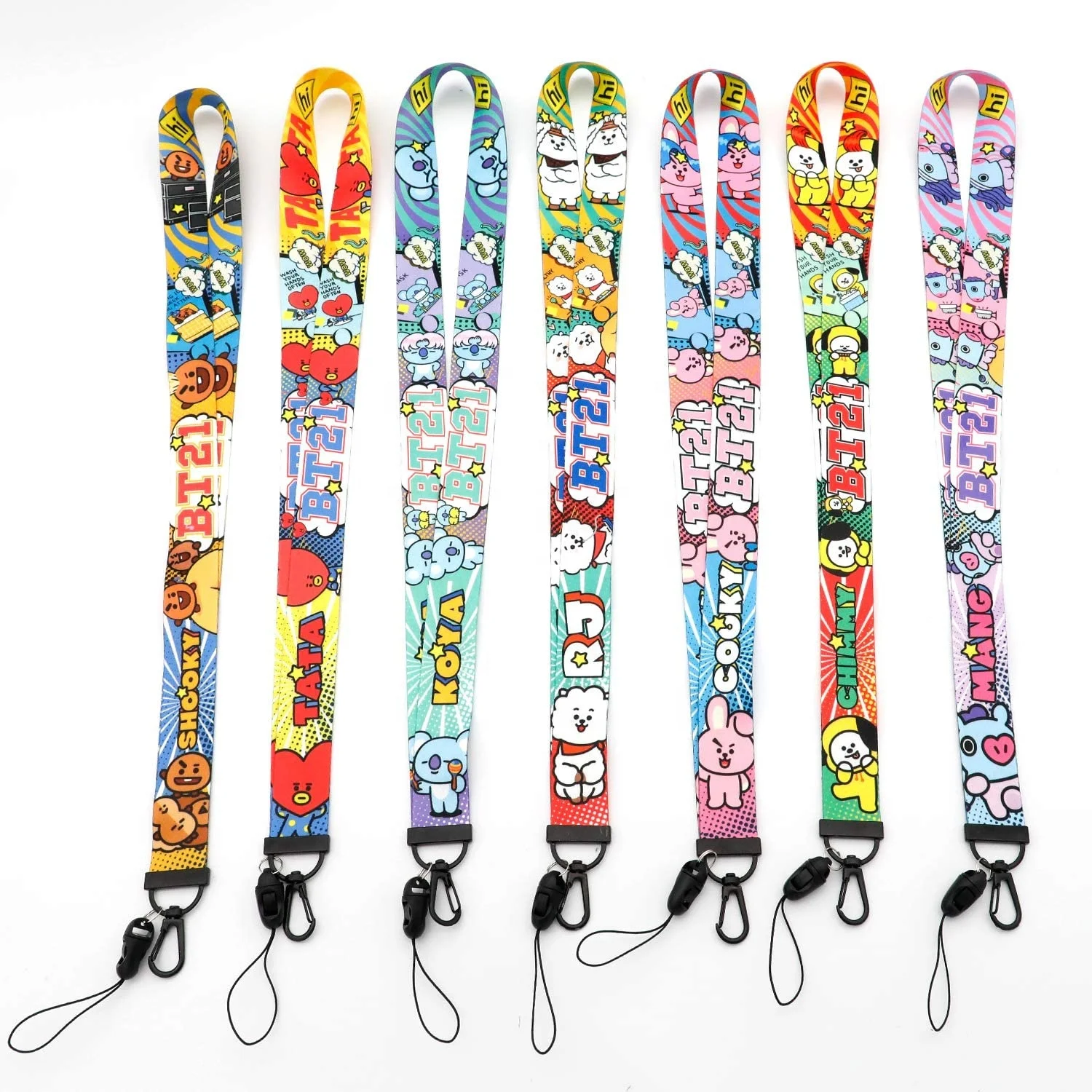 Kpop bts Lanyard Keychain ID Badge Holder JIN Bangtan Boys Gift Set for Army