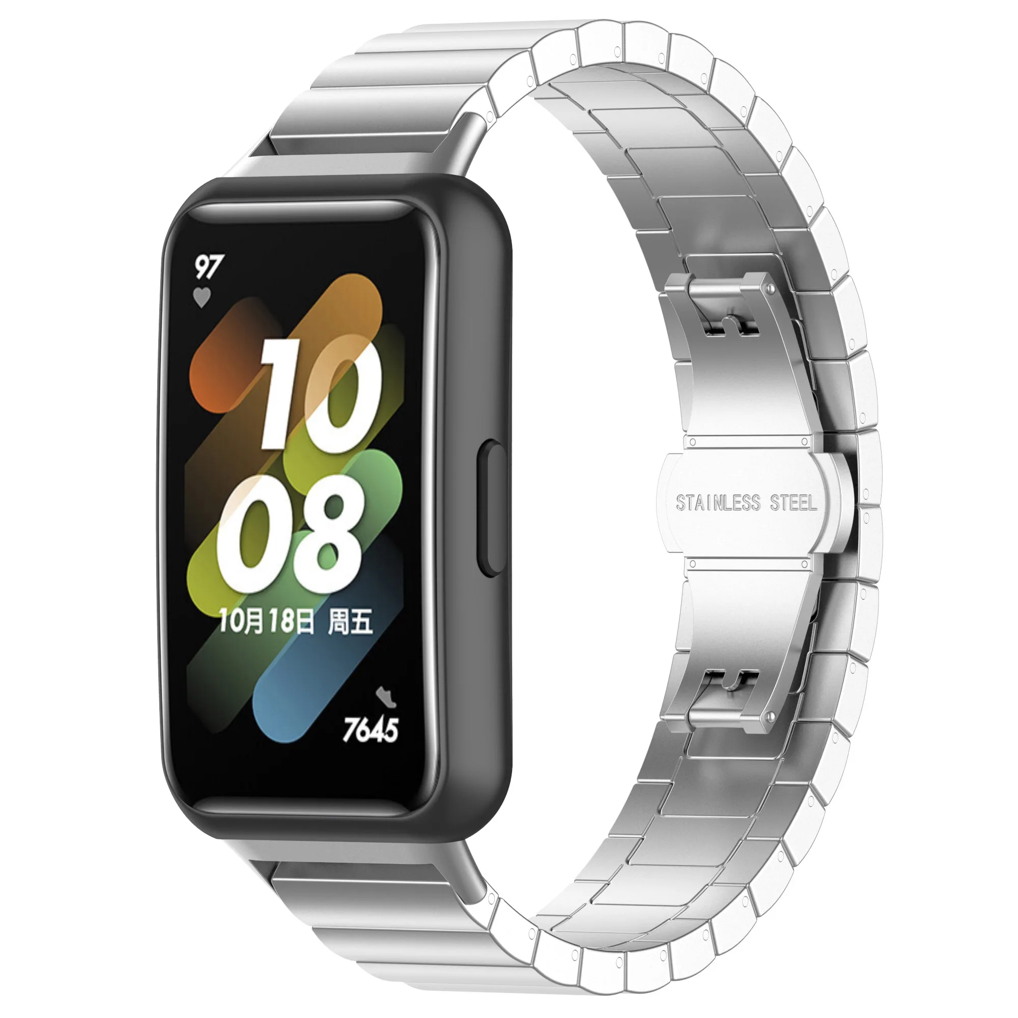 Роскошный металлический ремешок из нержавеющей стали для Huawei Band 7 6 pro One Link браслет смарт-часов