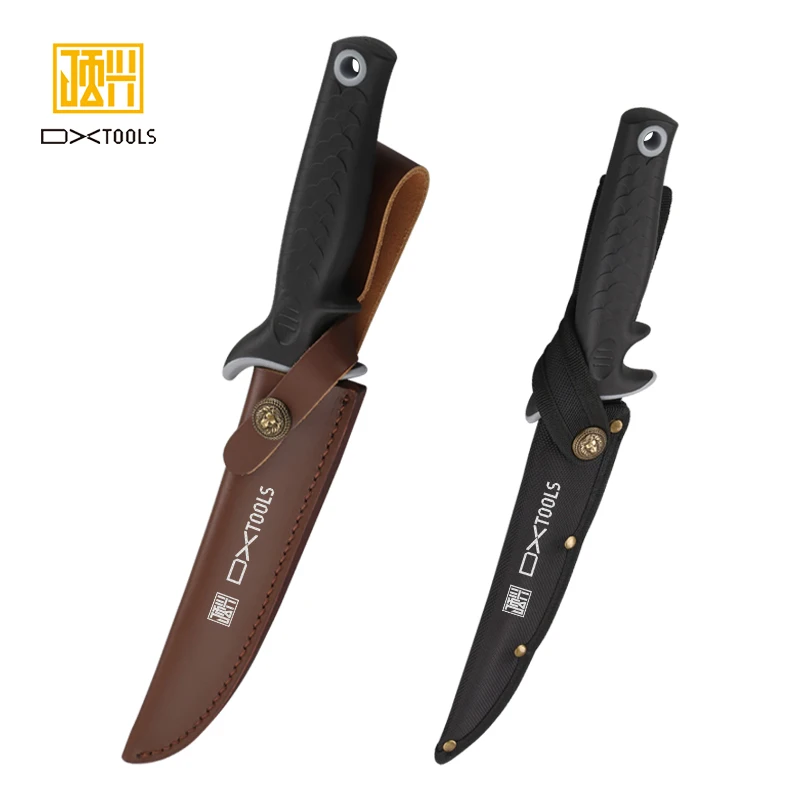 DXTOOLS 7 Inch Ultra Flex Tapered Fillet Knife with Non-Slip Grip Handle5Cr15MoV Stainless Steel Blade Synthetic Sheath for Fish