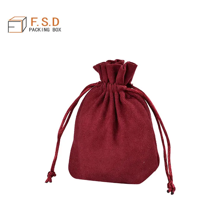 FSD 2022 New Arrivals Small Leather Gift Pouch Jewellery Pouch Envelope Velvet Drawstring Pouch