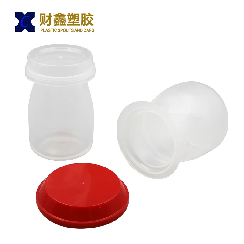 Disposable Pudding Cup With Lid Glass Transparent PP Bottles With Caps