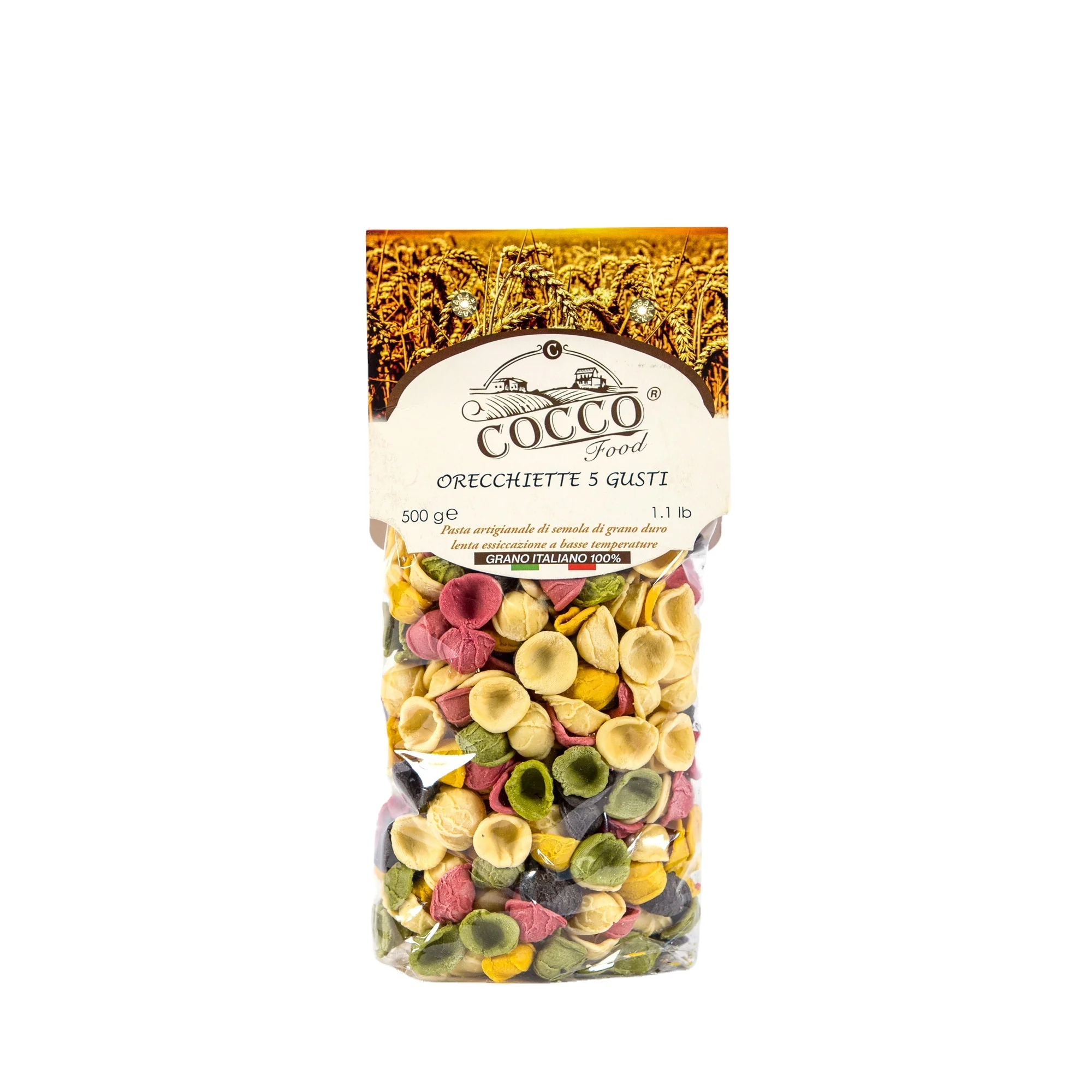 Gourmet Product Local Manufacturing Italy Durum Wheat Semolina Orecchiette 5 Colors Pasta Ideal For Shops and Retail