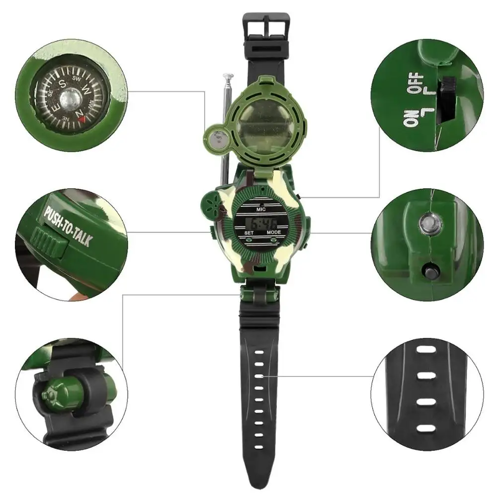Walkie Talkies for Kids, Two-Way Long Range Watch Radio Transceiver with Flashlight for Children