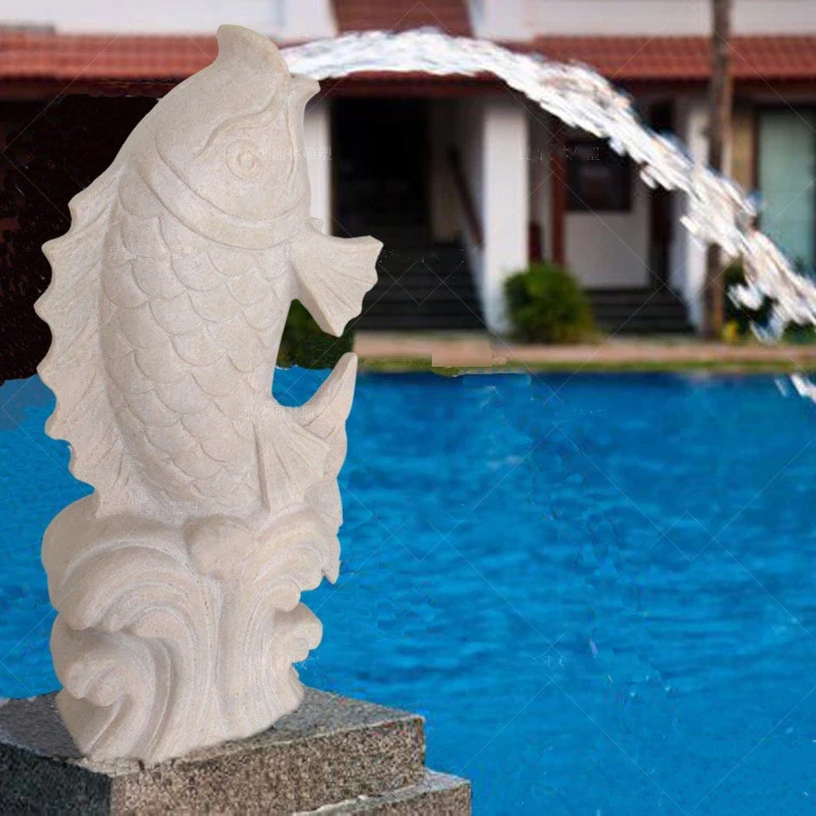 Manufacturer  Wholesale New Design Outdoor Garden Marble Fish Stone Water Fountain