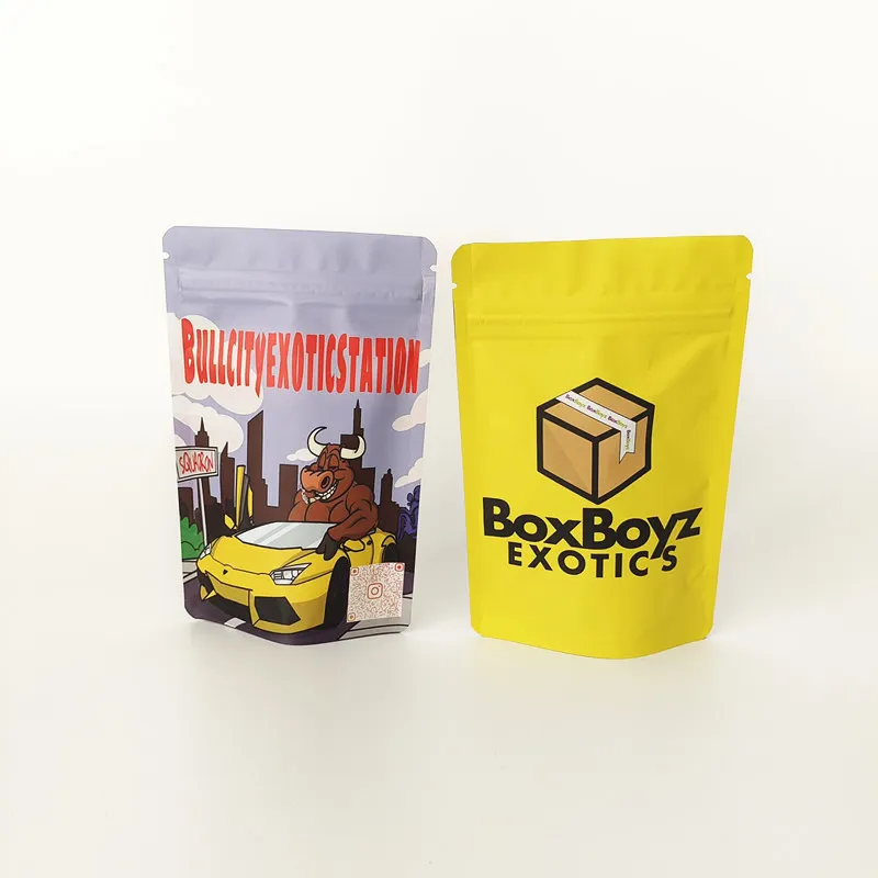 Customized printing plastic packing film roll smell proof coffee tea 0.125oz  medibles packaging bag