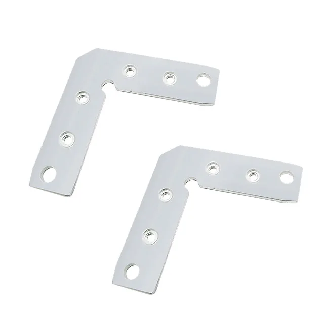 Custom Flat Metal Angle Bracket Stainless Steel Galvanized L Straight Corner Triangle Punch Hole Stamp Bracket