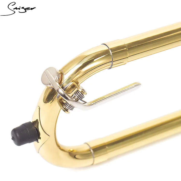 Wholase Trombone Bb with Case Accessories Gold Lacquer Tenor Alto Brass Wind Instrument Factory Price Straight Tubing Trombones