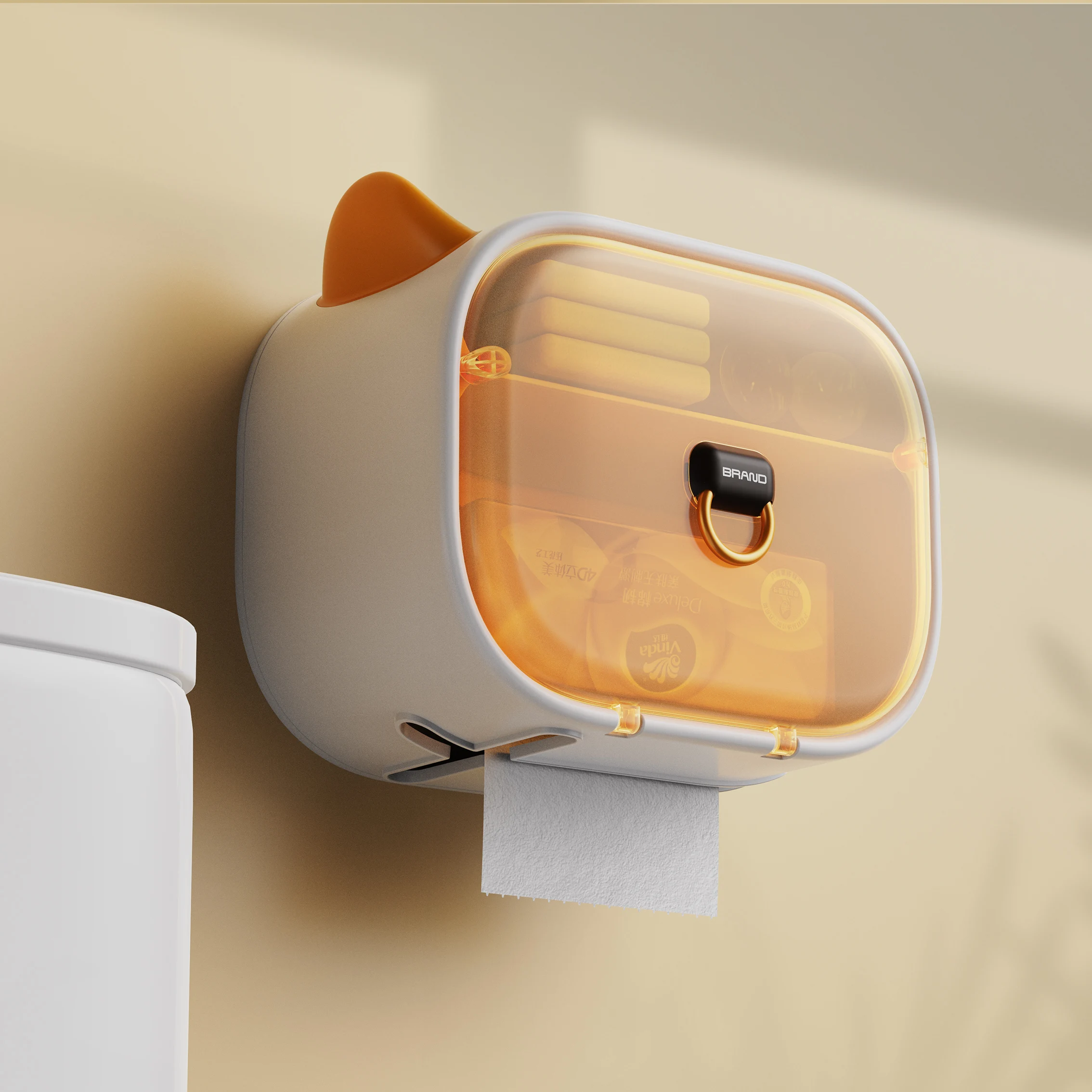  Bathroom Paper Holder Organizer Wall Mounted Tissue Box Large Capacity Waterproof Roll Shelf Toilet Tray