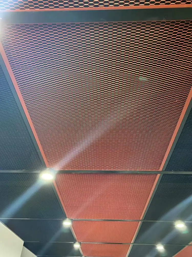 Powder Coated Aluminum Expanded Mesh Metal Suspended Ceiling