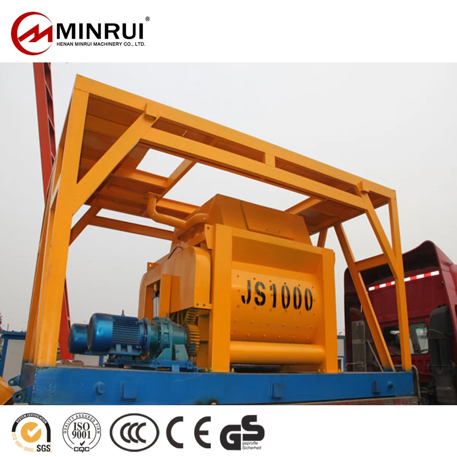 Minrui Self Loading JS1000 Concrete Mixer Machines Prices For Sale