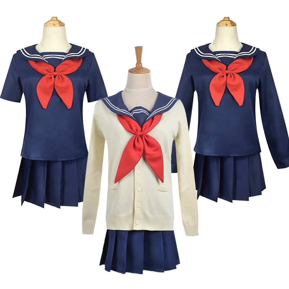 WOWEI Whole Set My Heros Academia Cosplay Costume Himiko Toga School Uniform Anime Costume Sweater