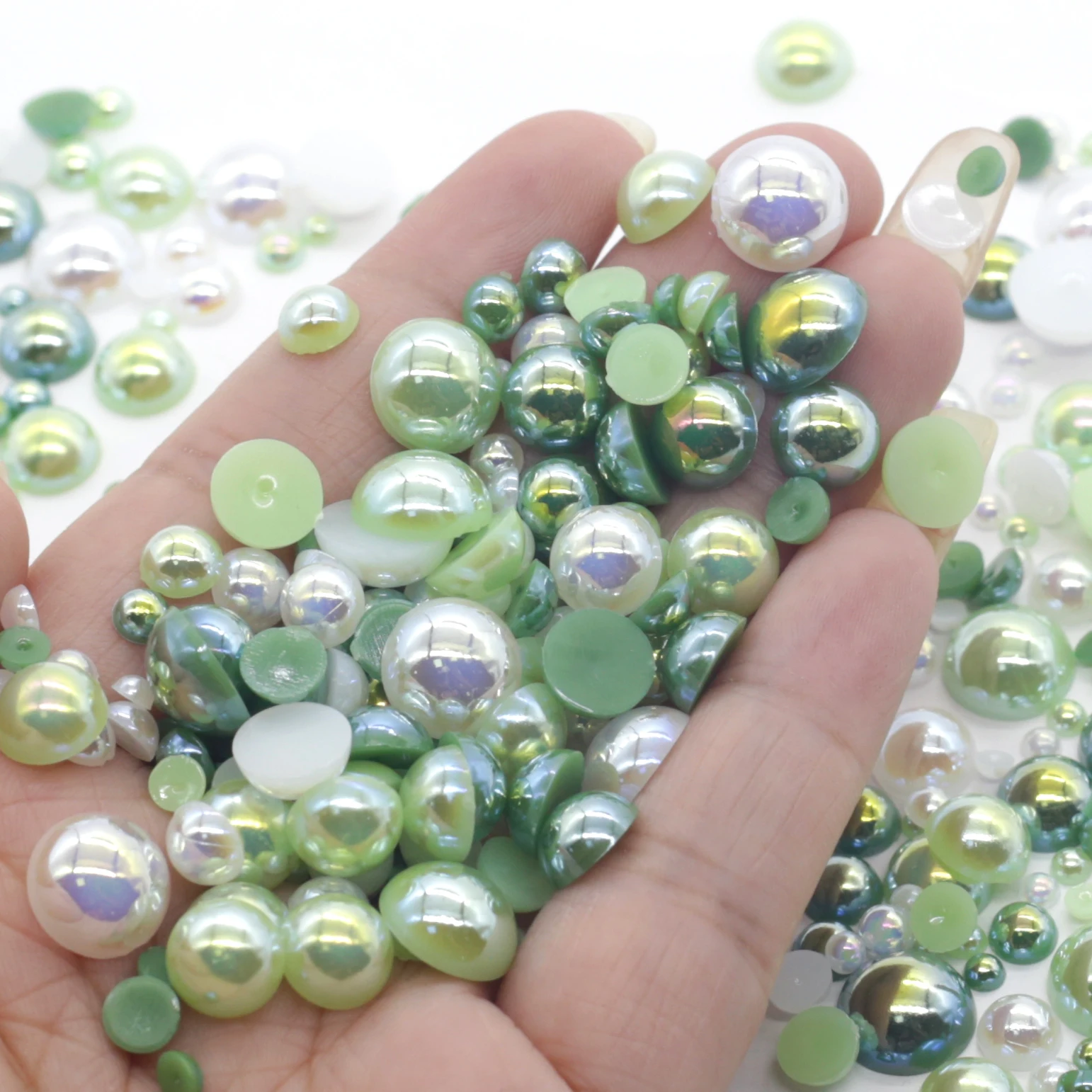 XULIN Custom Mix Color Size Flat Back  Plastic Bead Flatback ABS Pearl For DIY Wedding Clothing Decoration