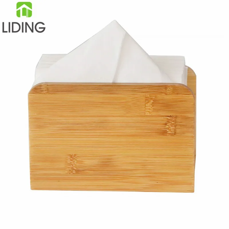 Bamboo Napkin Holder for Tables Napkin Organizer Upright Tissue Napkin Dispenser Stand