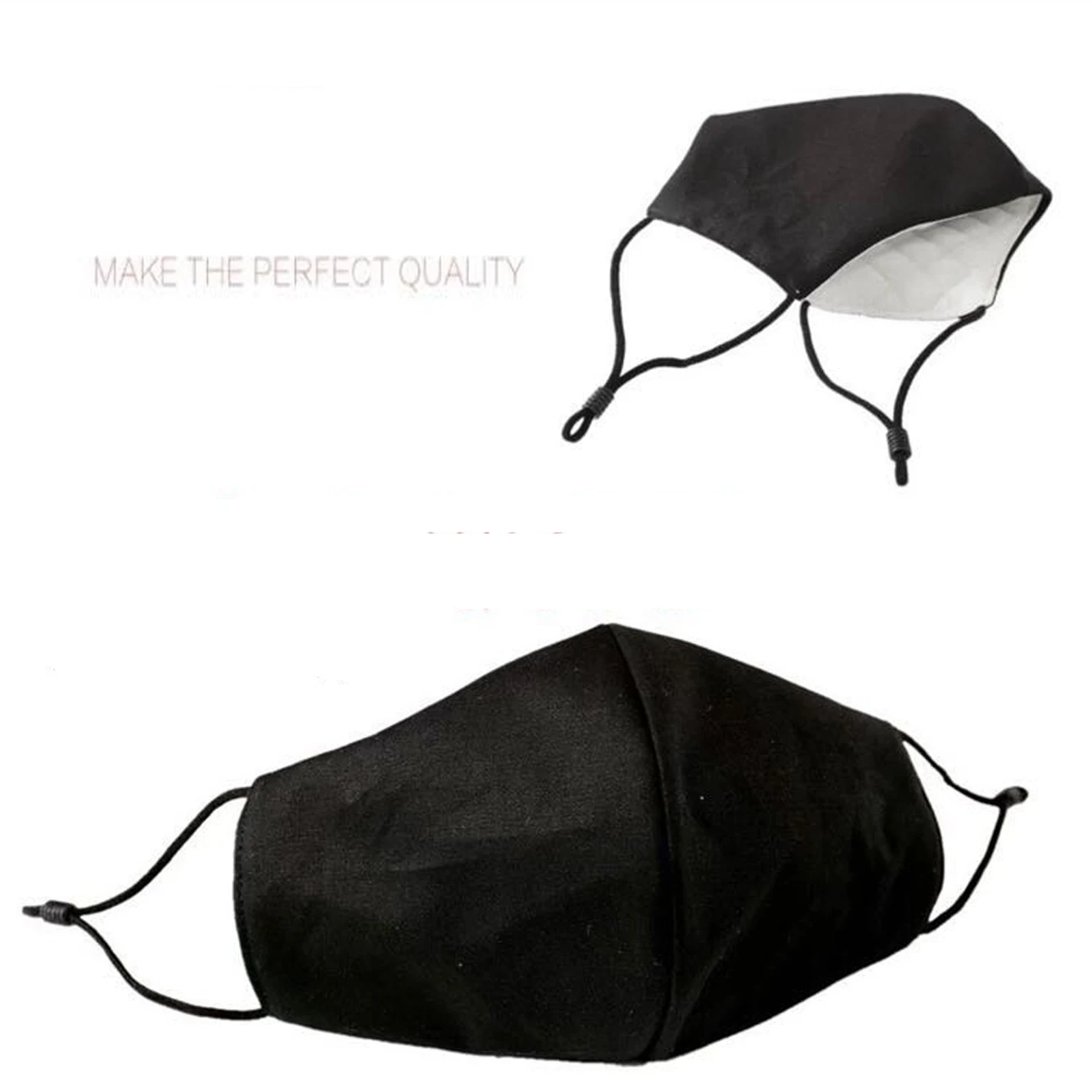 Лидер продаж 2020, черная хлопчатобумажная ткань на заказ, многоразовые моющиеся Защитные чехлы для лица с регулируемым ремешком