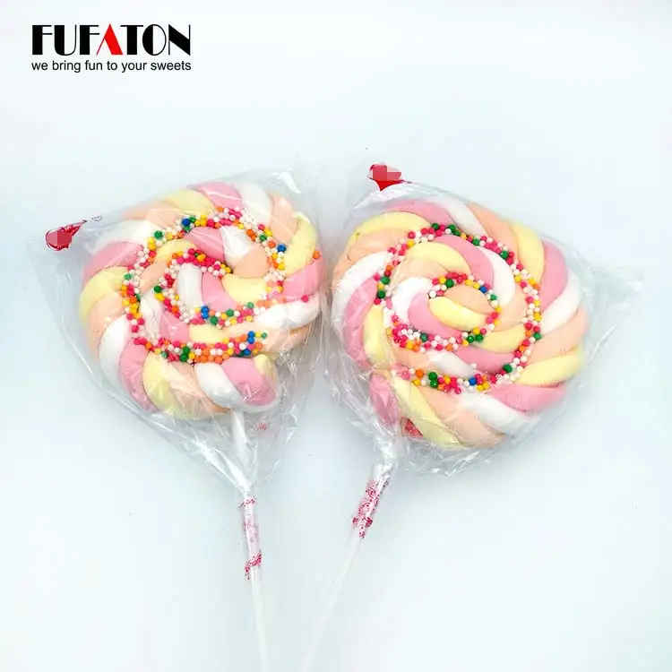 Halal good taste fruit marshmallow lollipops Candy supplier FOB Shenzhen FOB Shantou