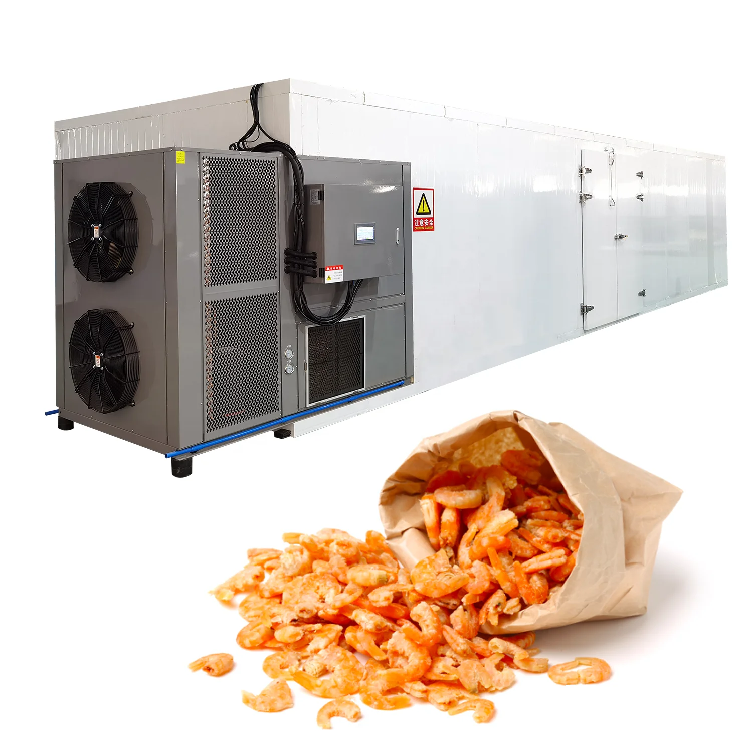 Good dehydration effect Dried Shrimp Dryer adopts 320 stainless steel trays for medium temperature dehydration