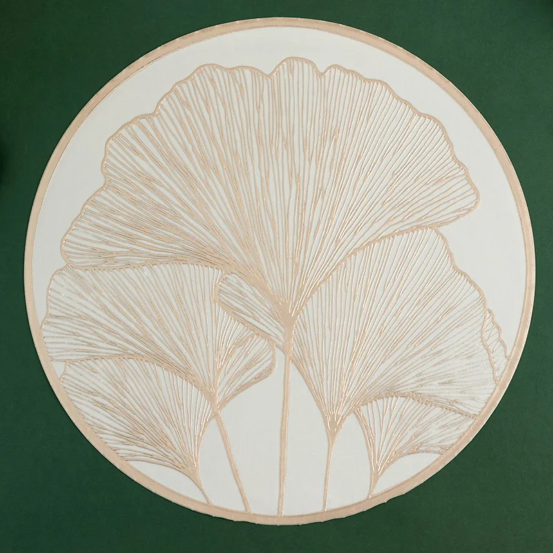Tabletex Three-dimensional Ginkgo Leaf Placemats Waterproof Oilproof Anti-slip PVC Placemat Kitchen Restaurant Decoration Mats
