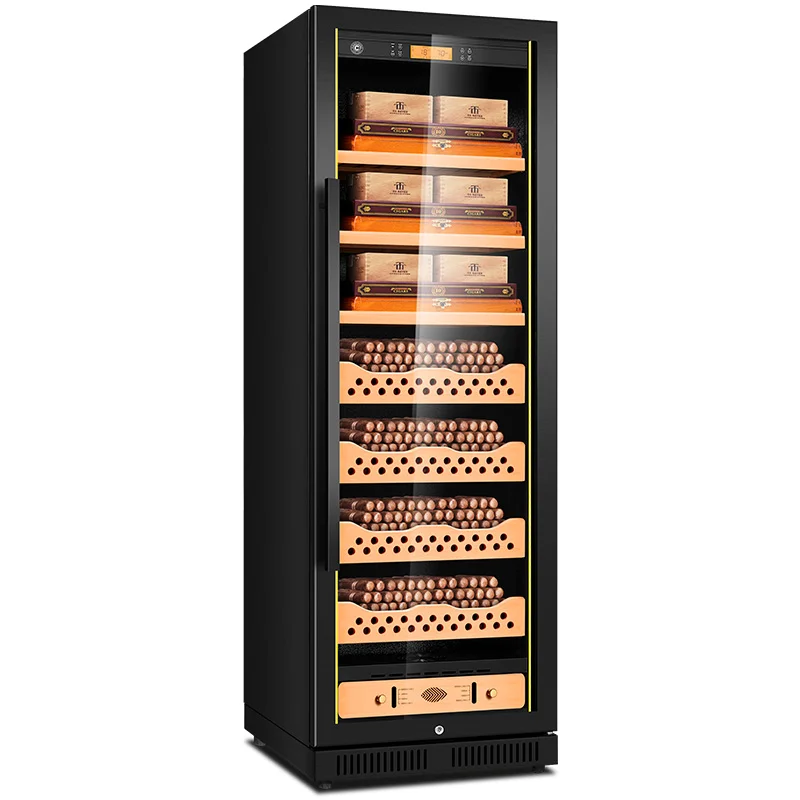188CB2 CIGARLOONG Constant Temperature and Humidity Humidor, Intelligent Stainless Steel Cedarwood Cigar Cabinet