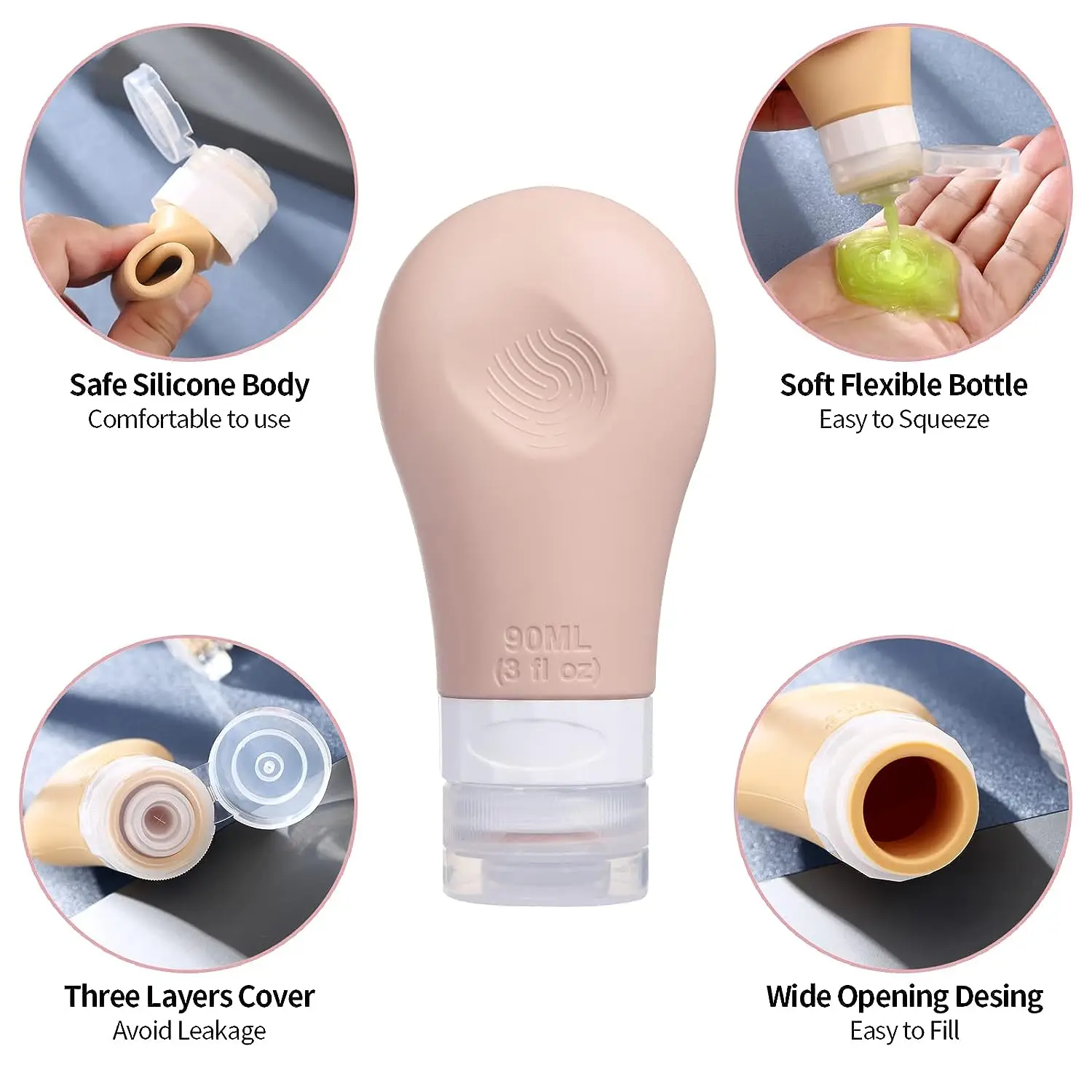 16 Pack TSA Travel Bottle Kit ,Leak Proof Makeup Container Travel Bottles ,Bathroom Accessory Set Travel Toiletry Pouch Bottle