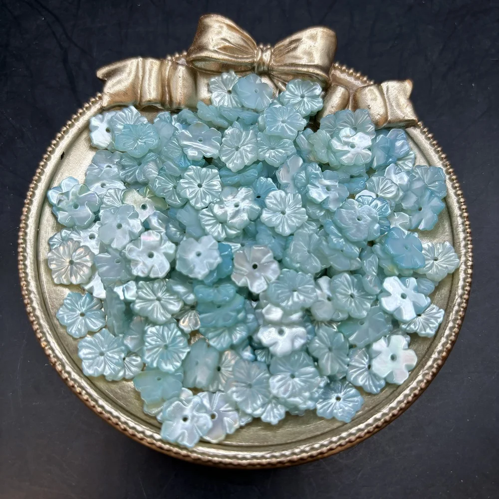 Wholesale Price 10MM Natural Freshwater Shell Flower White Blue Black Shell Flower Mother Of Pearl In Stock