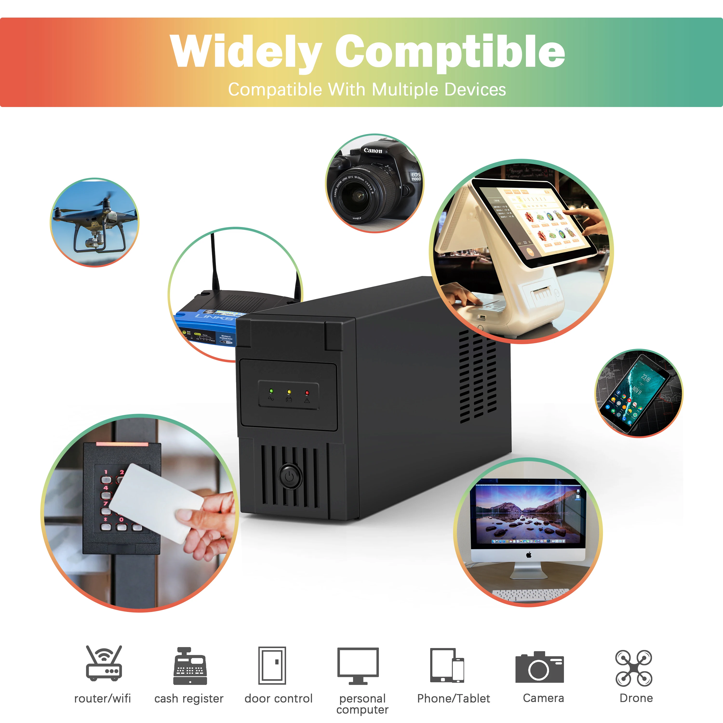 High-Frequency 110V/220V 650VA-3000VA Line Interactive UPS for Reliable Power Backup and Protection