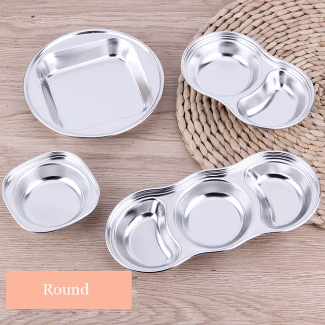 
Japanese And Korean SS304 Delicious Sauce Dish Kitchen Barbecue Seasoning Plate Snack Tray Gold and Silver for Restaurant 