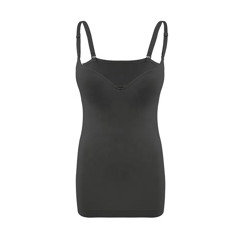 
Manufacture high quality women tank top padded adjustable shoulder camisole with shelf bra 