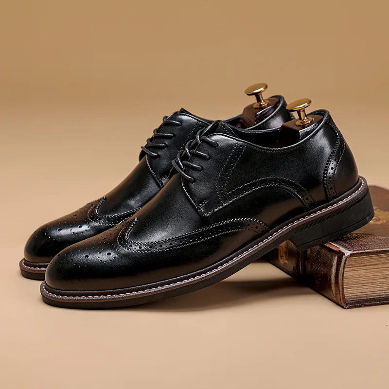 2021 hight quality brown black leather genuine 100% Premium  Leather Industrial leather shoes