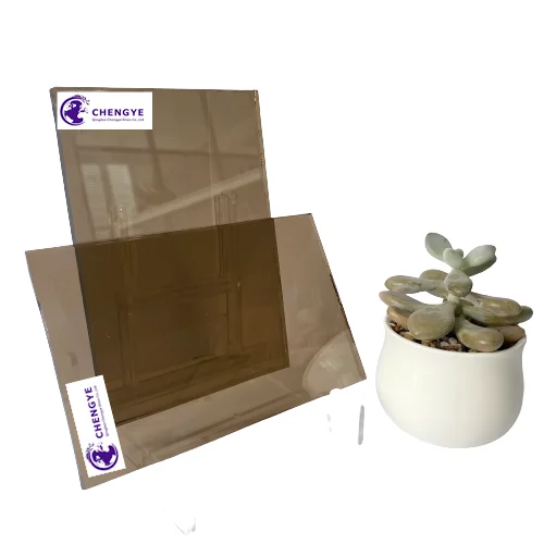 Custom Design Vidrio Bronze 3300*2250mm Paint Bevel Edged Float Glass Reflective