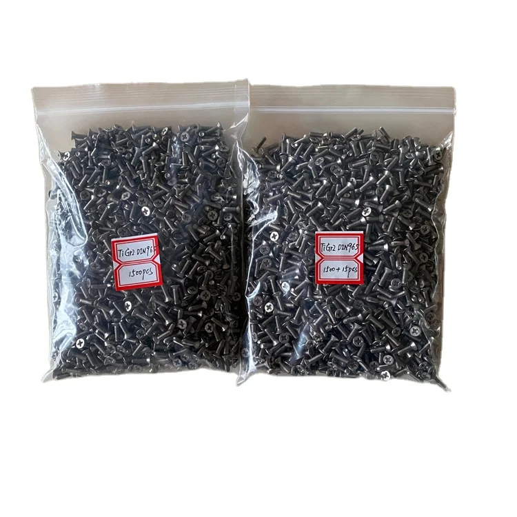 Wholesale Classic gr2 titanium bolts screw DIN965 m3x10mm for Titanium fasteners