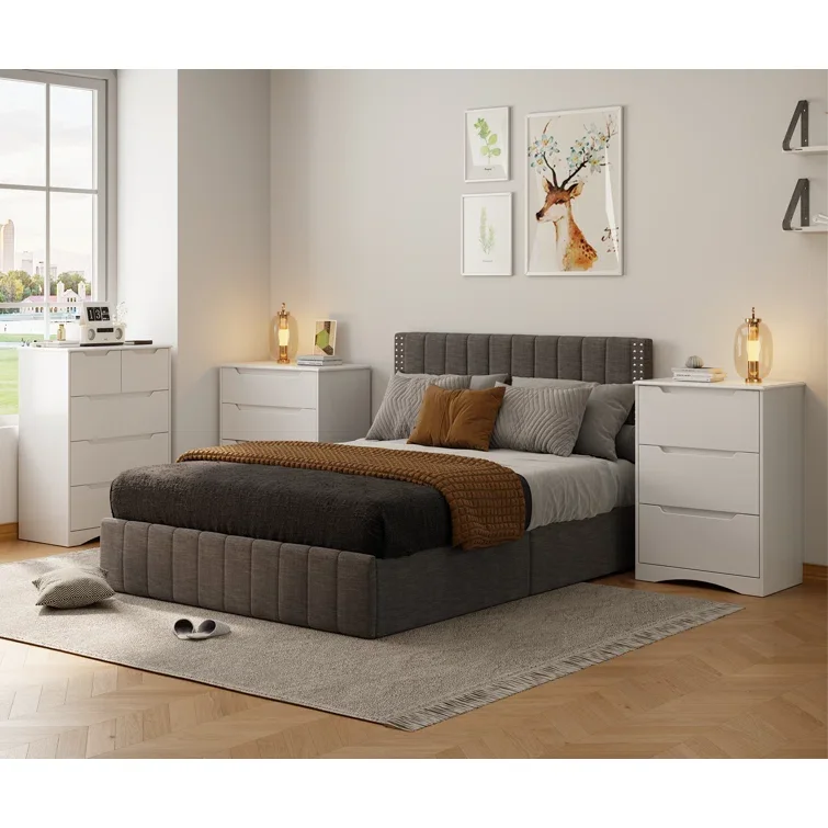 3 - Drawer Dresser made of high quality wood material, durable and non-toxic Chest of drawer cabinet