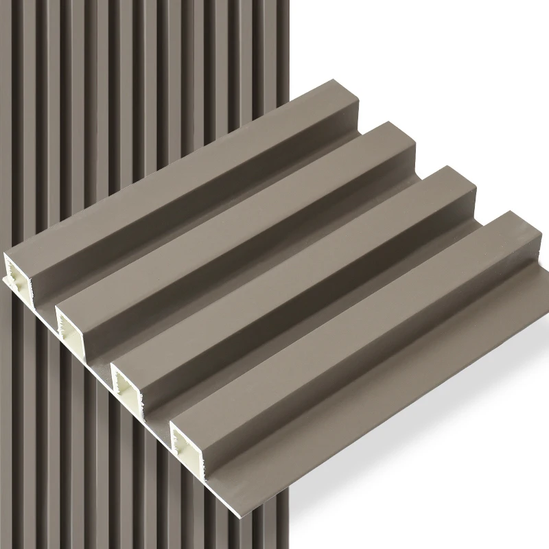 Indoor Modern Design 3d Wpc Bamboo Fiber Wall Grille Bedroom Decoration Crack Resistance Wall Panel