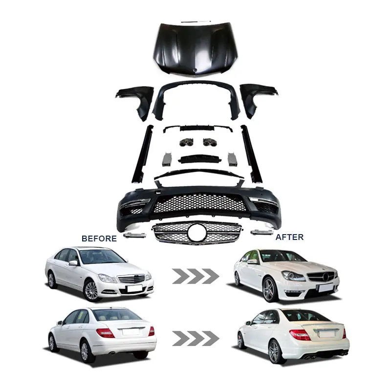 GBT car accessories for mercedes c class body kit facelift for mercedes w204 amg style for mercedes classe c c63 w204 bodykit