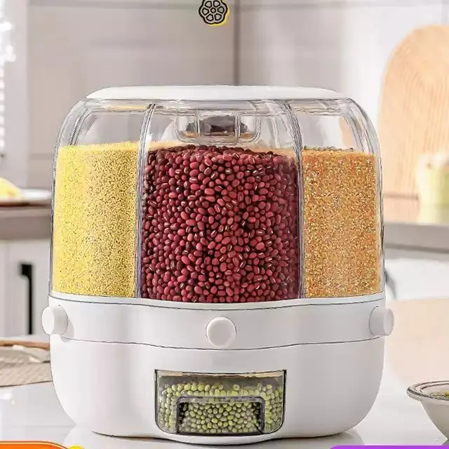 Household 20kgs Grain Dry Food Cereal Dispenser Plastic Rice Storage Box Container For Cereal Pulses Box