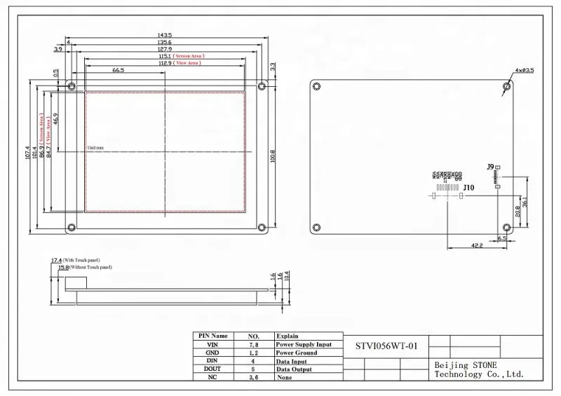  STONE 5.6 Inch Touch Screen Graphic LCD For Treating Equipment Led