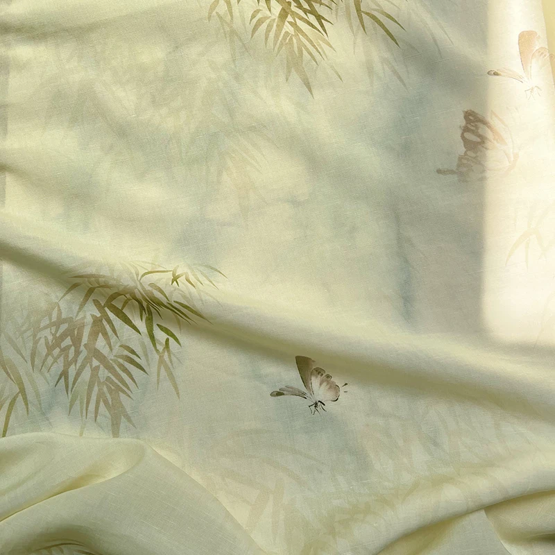 Skin friendly soft high-end rayon 5% hemp dress fabric