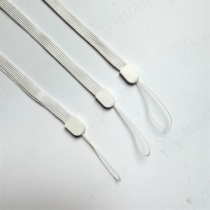 Wholesale high quality white short nylon wrist strap lanyard for speaker light stick water bottle walkie-talkie selfie stick fan