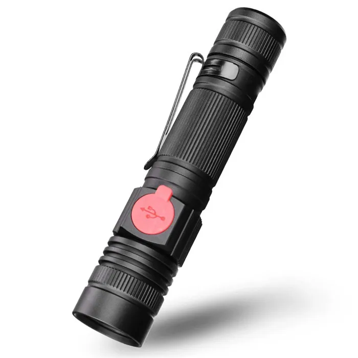 USB Rechargeable led Flashlight Handheld Pocket Sized Mini Led Flashlight 18650 Battery powered torch light