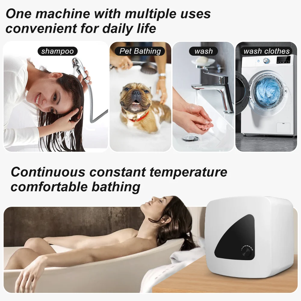 Electric storage water heater bath water heater under sink instantaneous heating 15L large for household  hotel