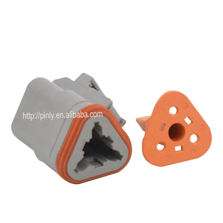 3 Pin Electrical Pbt Gf20Female deutsch DT Automotive Connector with pin DT06-3S
