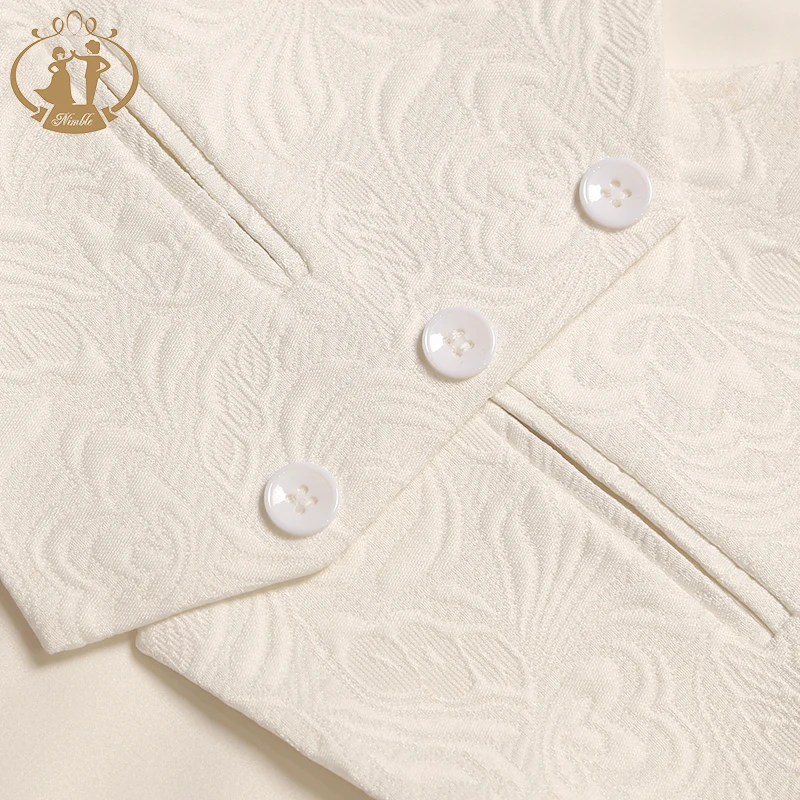 NIMBLE Jacquard Fabric 3 Pieces Ivory Boys Formal Wedding Tuxedo Dress Suits Blazers Gentleman Jack Clothing Kids Clothes Sets